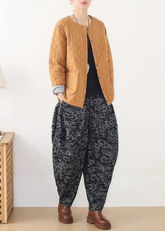 Loose spring Jacquard pant unique black harem pants