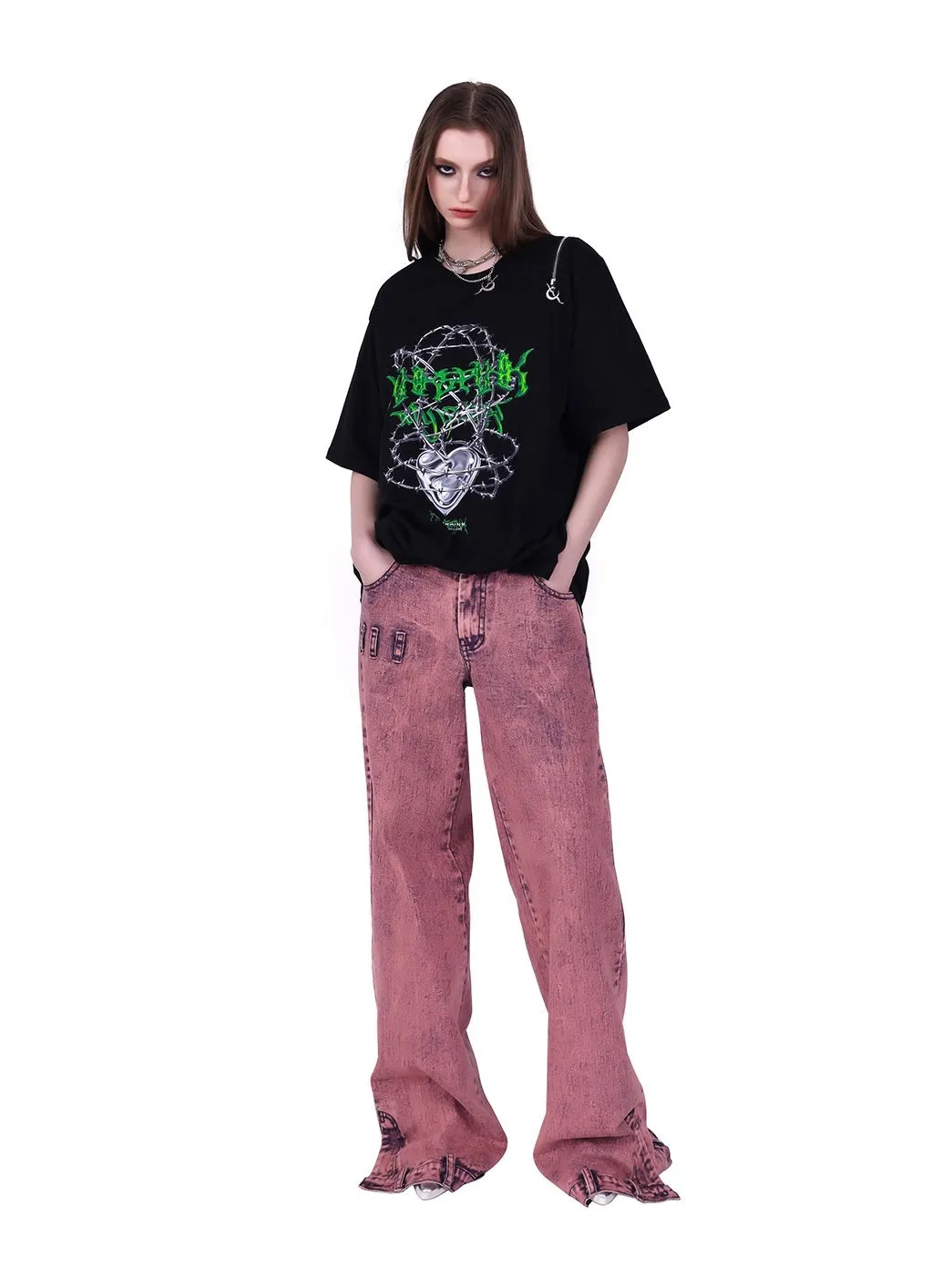 Loose Street Slit Jeans
