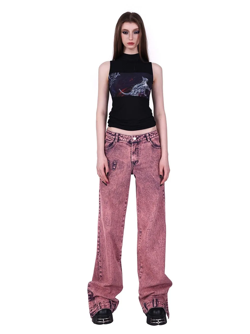 Loose Street Slit Jeans