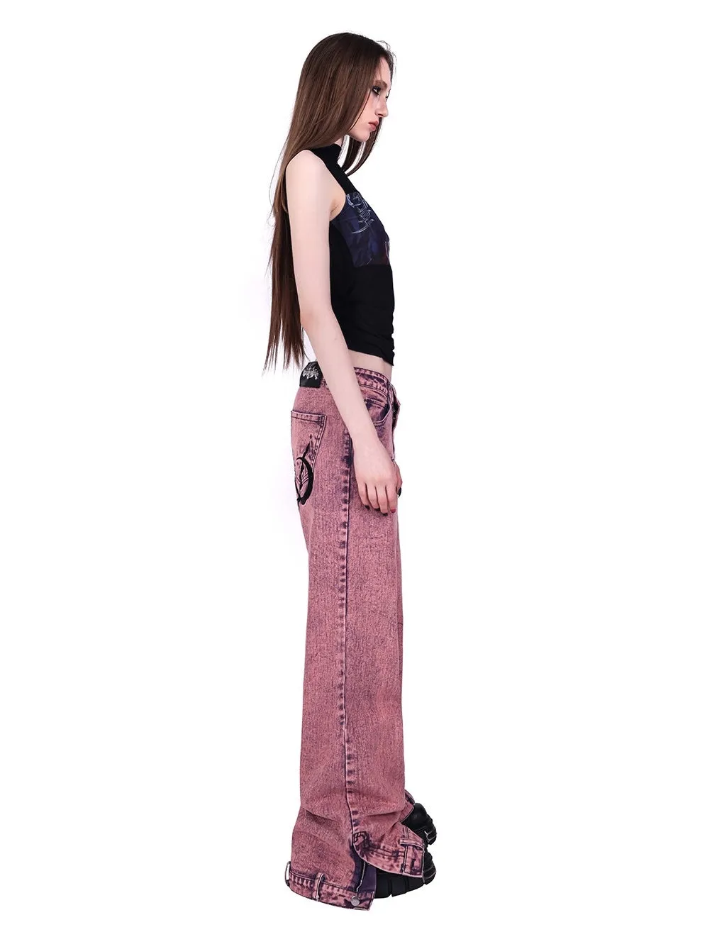 Loose Street Slit Jeans