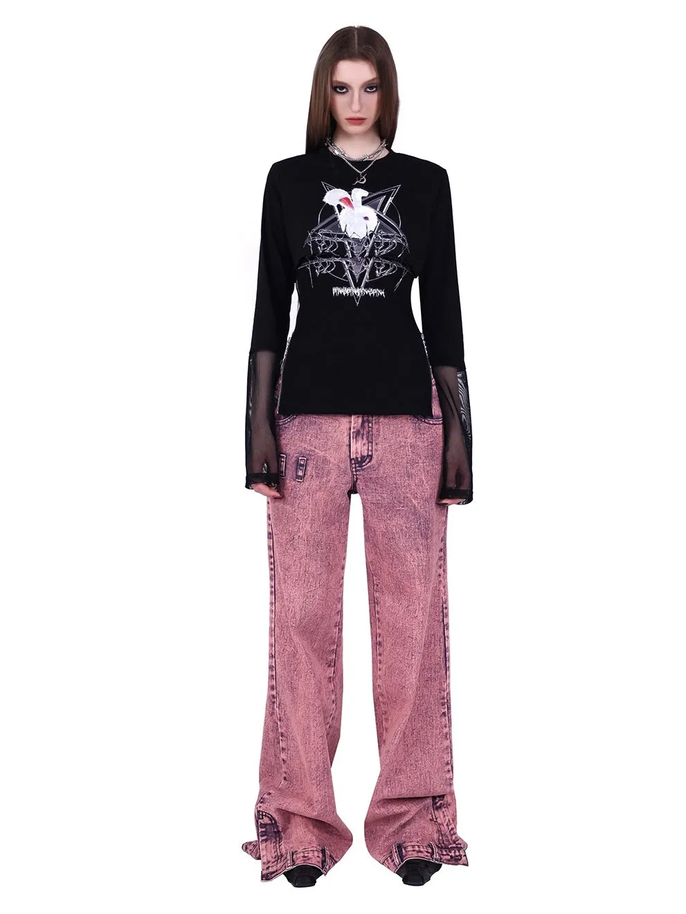 Loose Street Slit Jeans
