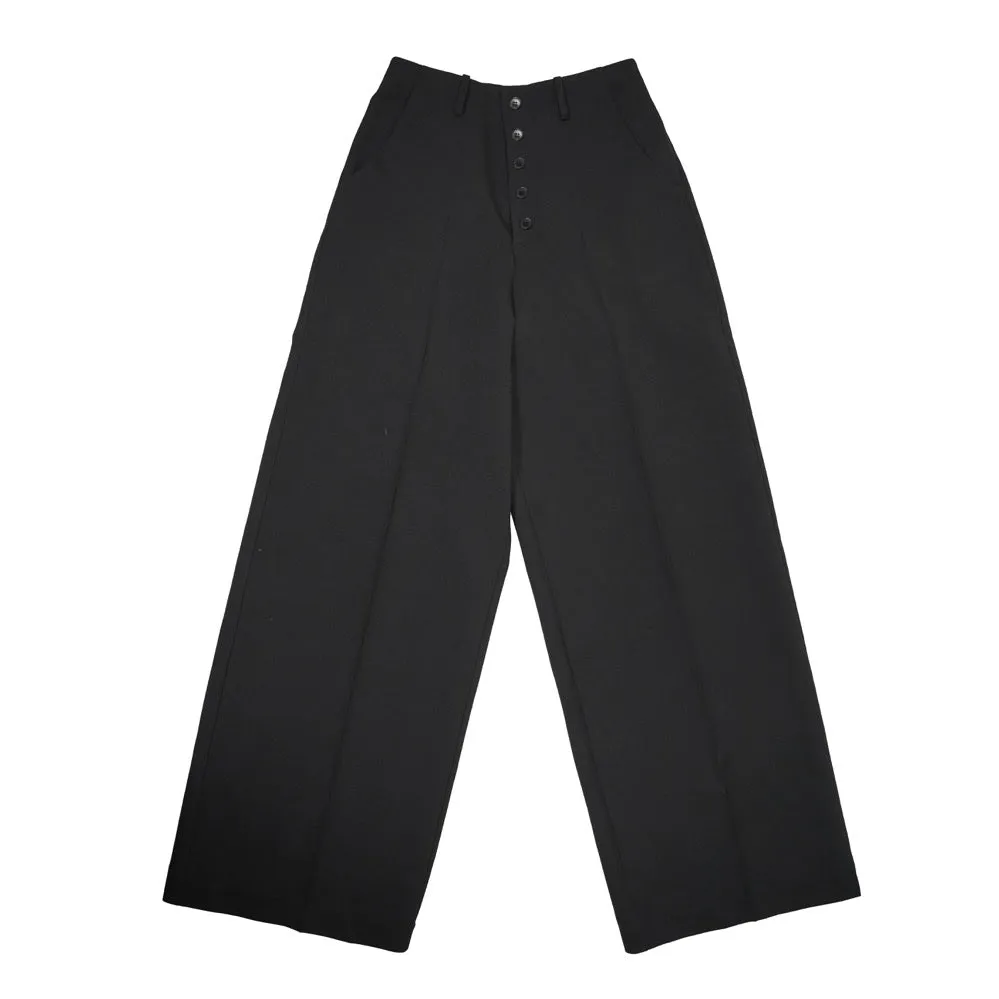 Loose Suit Straight Pants in Black