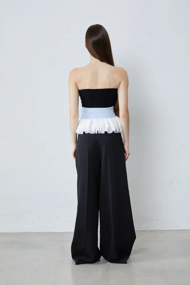 Loose Suit Straight Pants in Black