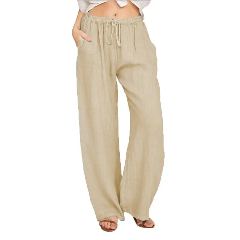Lovely Loose Wide Leg Drawstring Pocket Pants