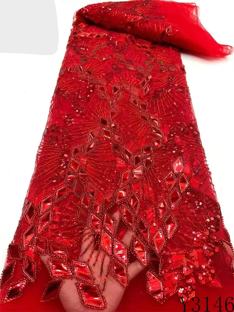 Luxury Mirror Beaded Fabric Lace - Diamond
