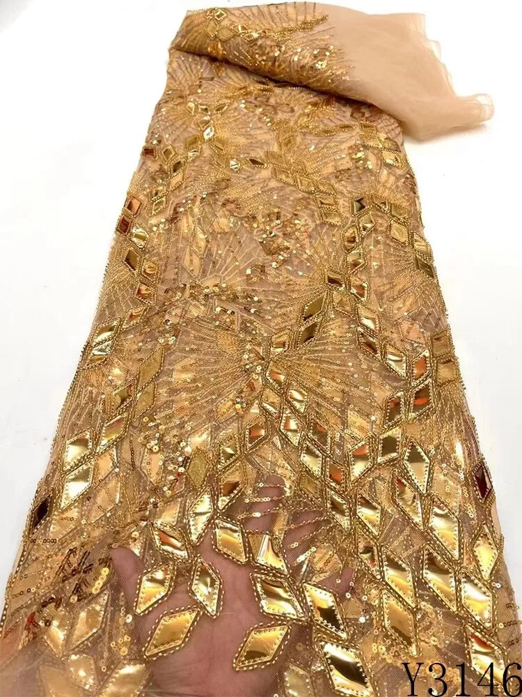 Luxury Mirror Beaded Fabric Lace - Diamond