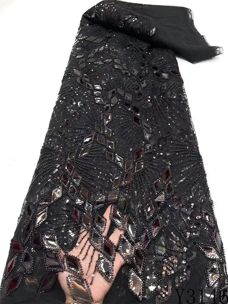 Luxury Mirror Beaded Fabric Lace - Diamond