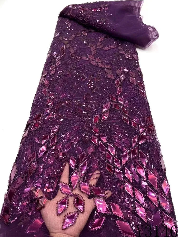 Luxury Mirror Beaded Fabric Lace - Diamond