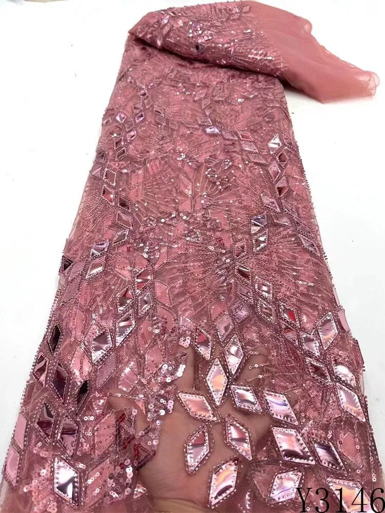 Luxury Mirror Beaded Fabric Lace - Diamond