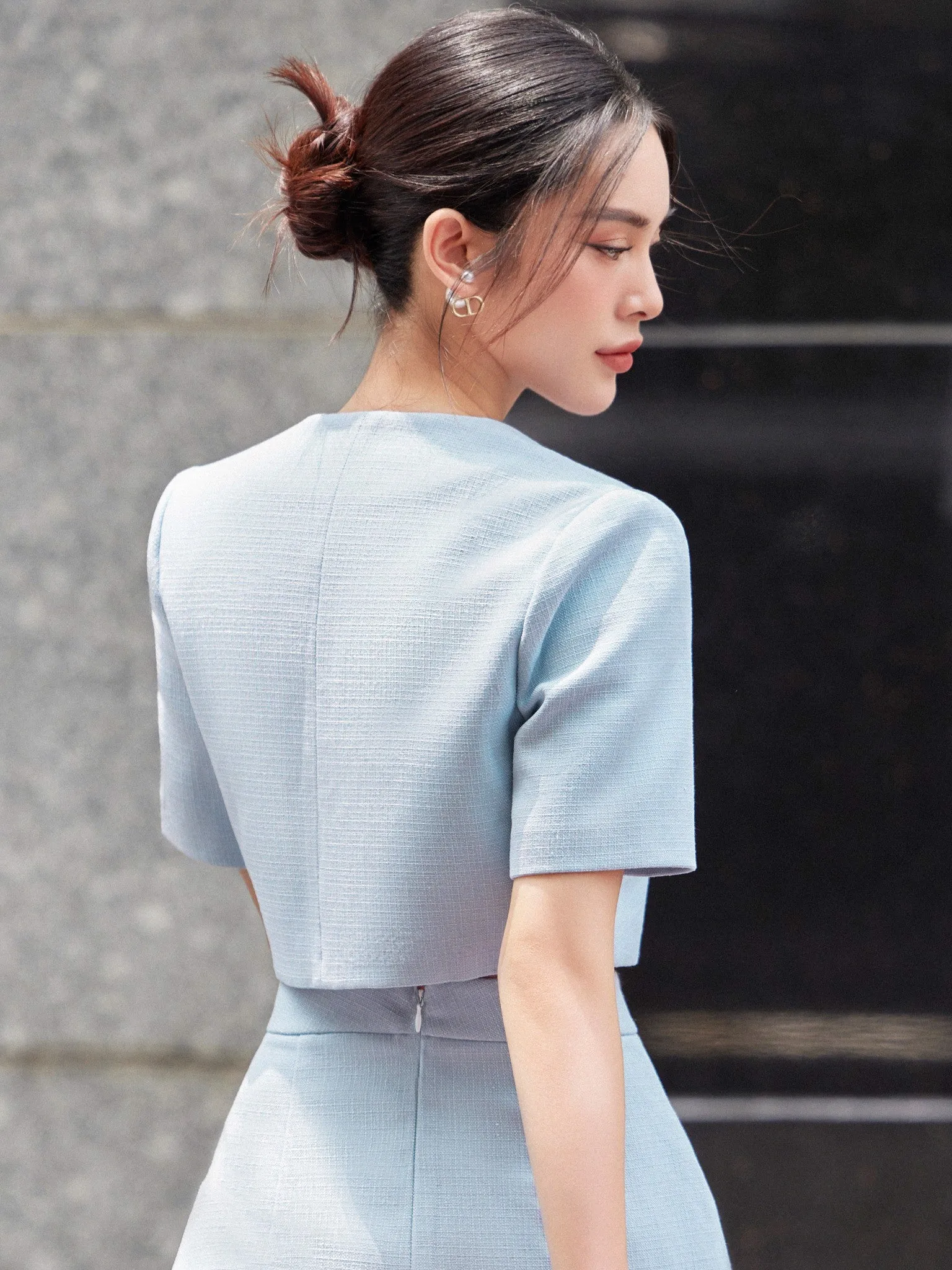 Lyna Top - One Button And Pocket, Suitable For Work, Events, And Casual Outings