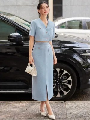 Lyna Top - One Button And Pocket, Suitable For Work, Events, And Casual Outings