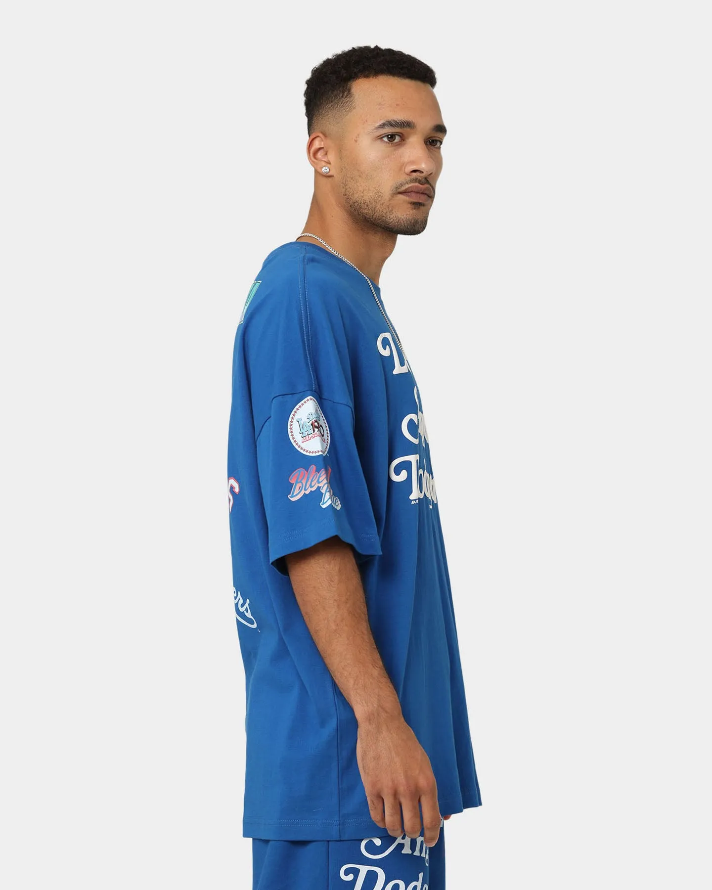 Majestic Athletic Los Angeles Dodgers Puff Print Patch Oversized T-Shirt Royal