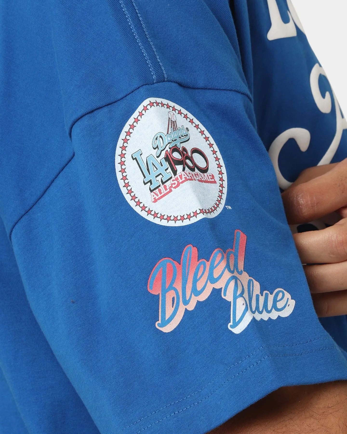 Majestic Athletic Los Angeles Dodgers Puff Print Patch Oversized T-Shirt Royal