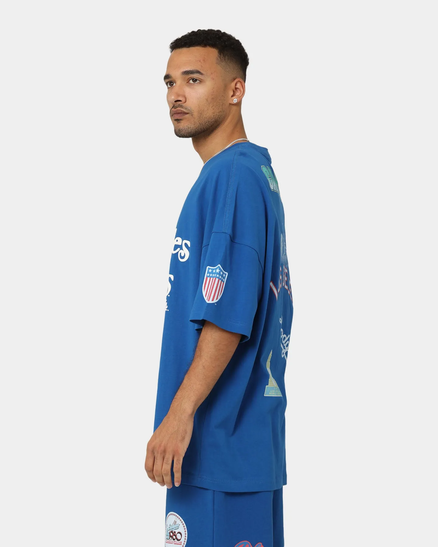 Majestic Athletic Los Angeles Dodgers Puff Print Patch Oversized T-Shirt Royal