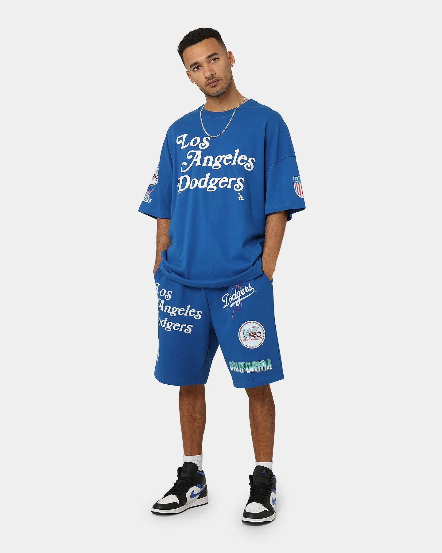 Majestic Athletic Los Angeles Dodgers Puff Print Patch Oversized T-Shirt Royal