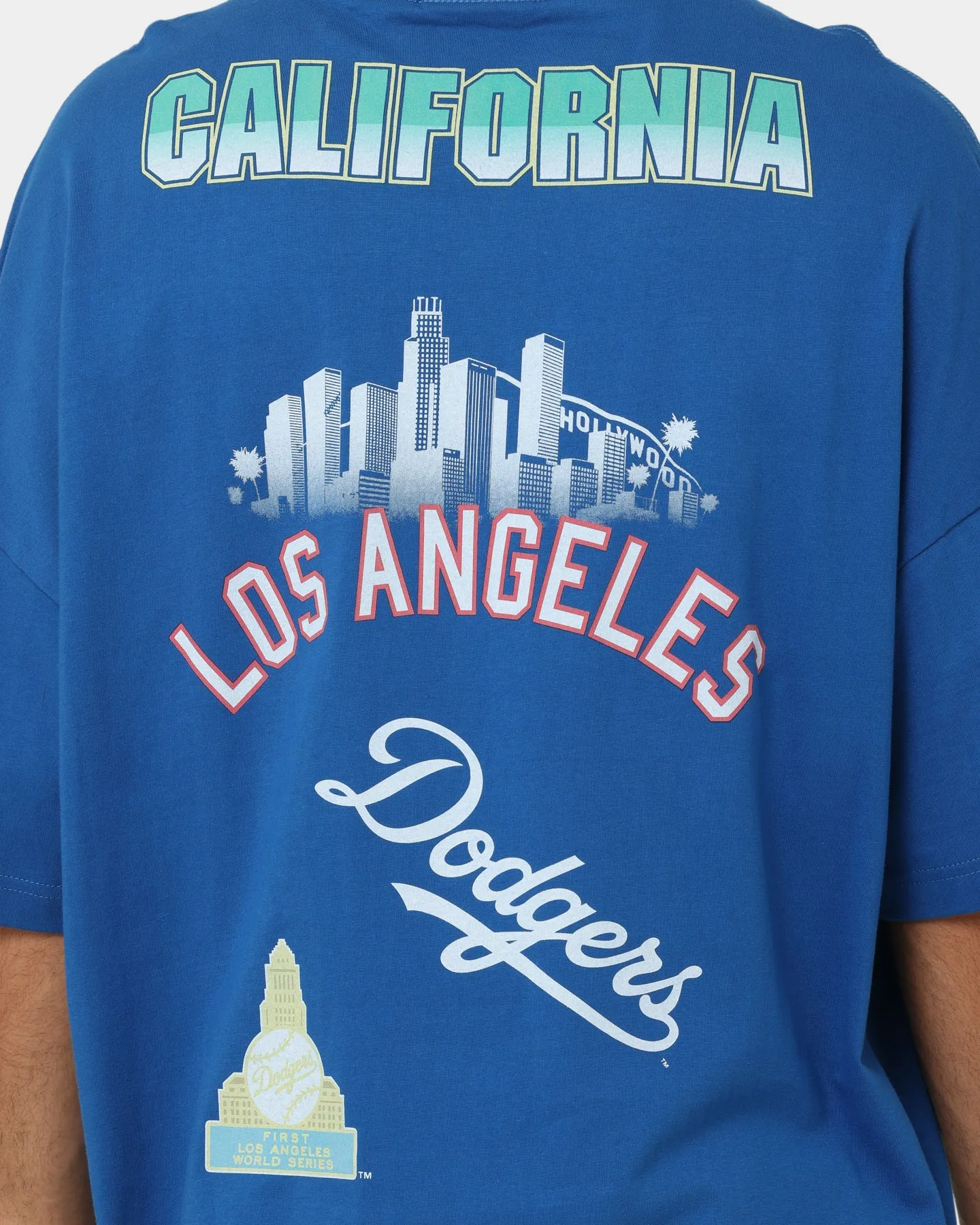 Majestic Athletic Los Angeles Dodgers Puff Print Patch Oversized T-Shirt Royal