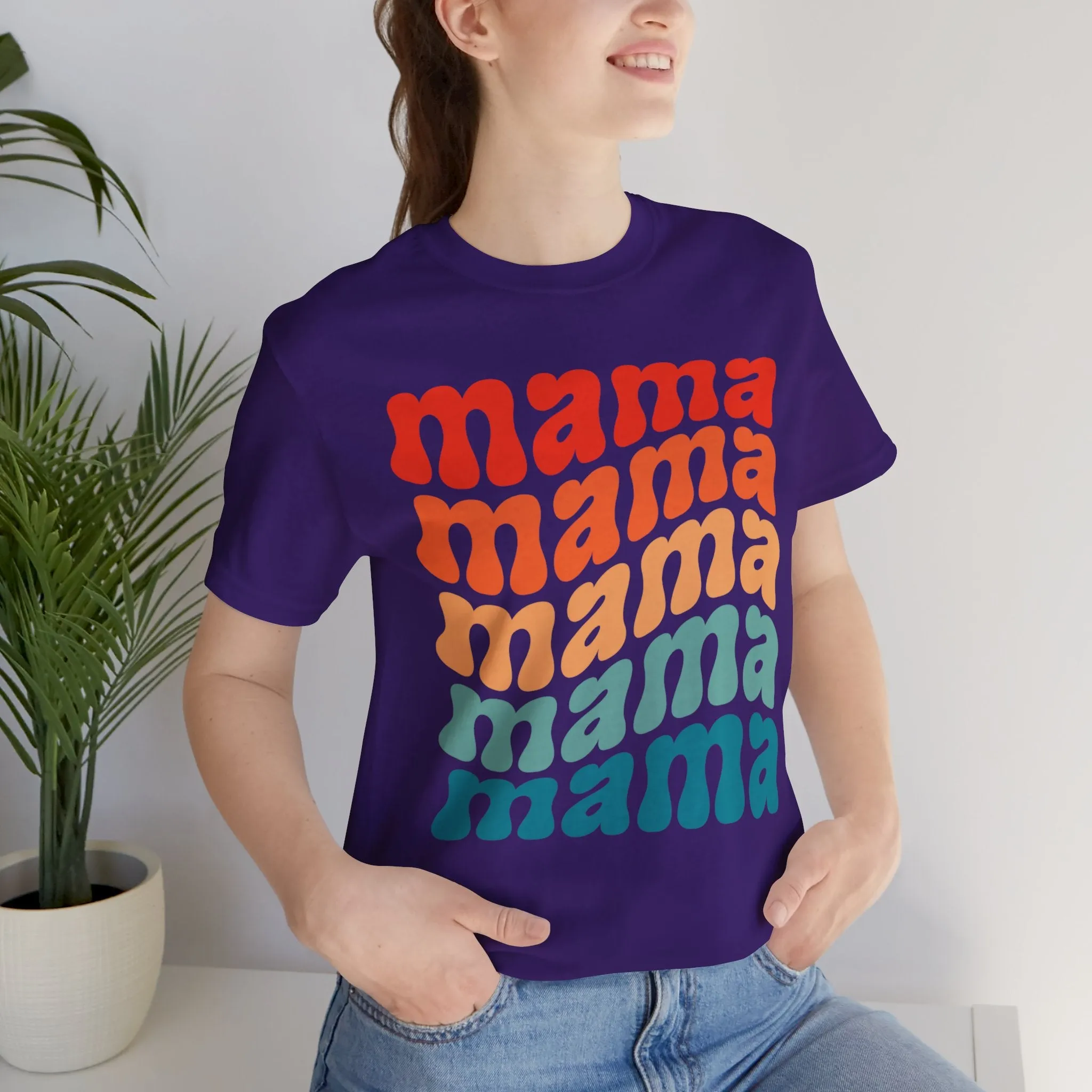 MAMA T Shirt Groovy Moms T-shirts for Mom gifts for Mothers Day gift for Her Cute Momma Shirts Mommy T Shirts Mom is the best