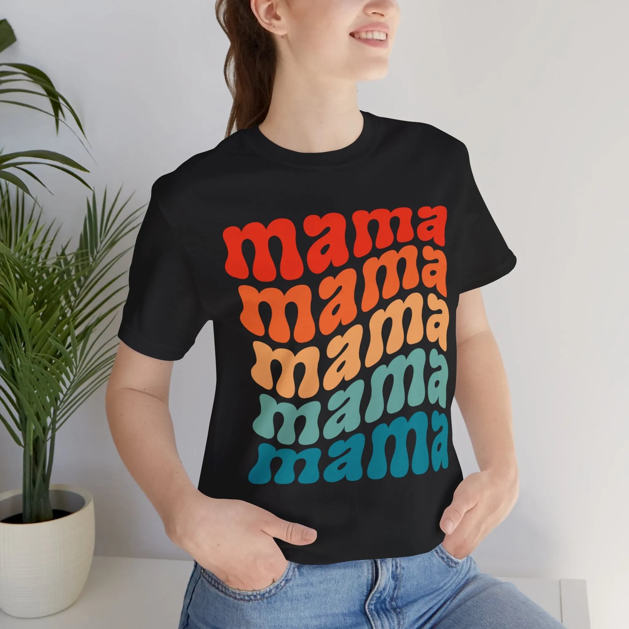MAMA T Shirt Groovy Moms T-shirts for Mom gifts for Mothers Day gift for Her Cute Momma Shirts Mommy T Shirts Mom is the best