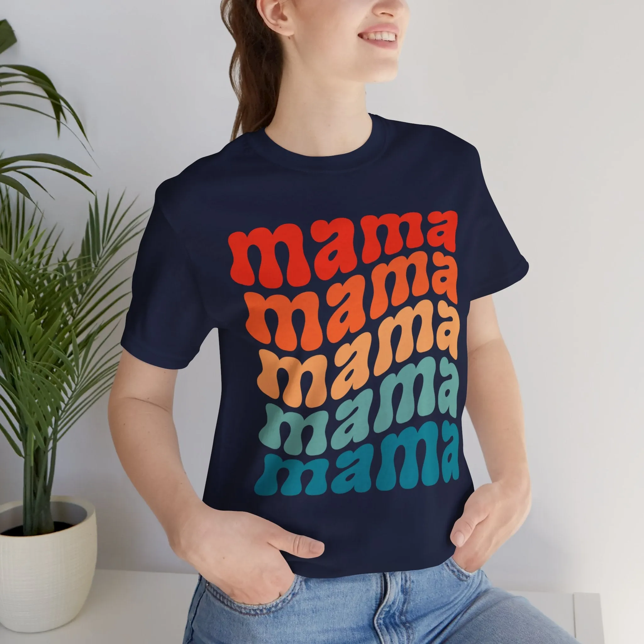MAMA T Shirt Groovy Moms T-shirts for Mom gifts for Mothers Day gift for Her Cute Momma Shirts Mommy T Shirts Mom is the best