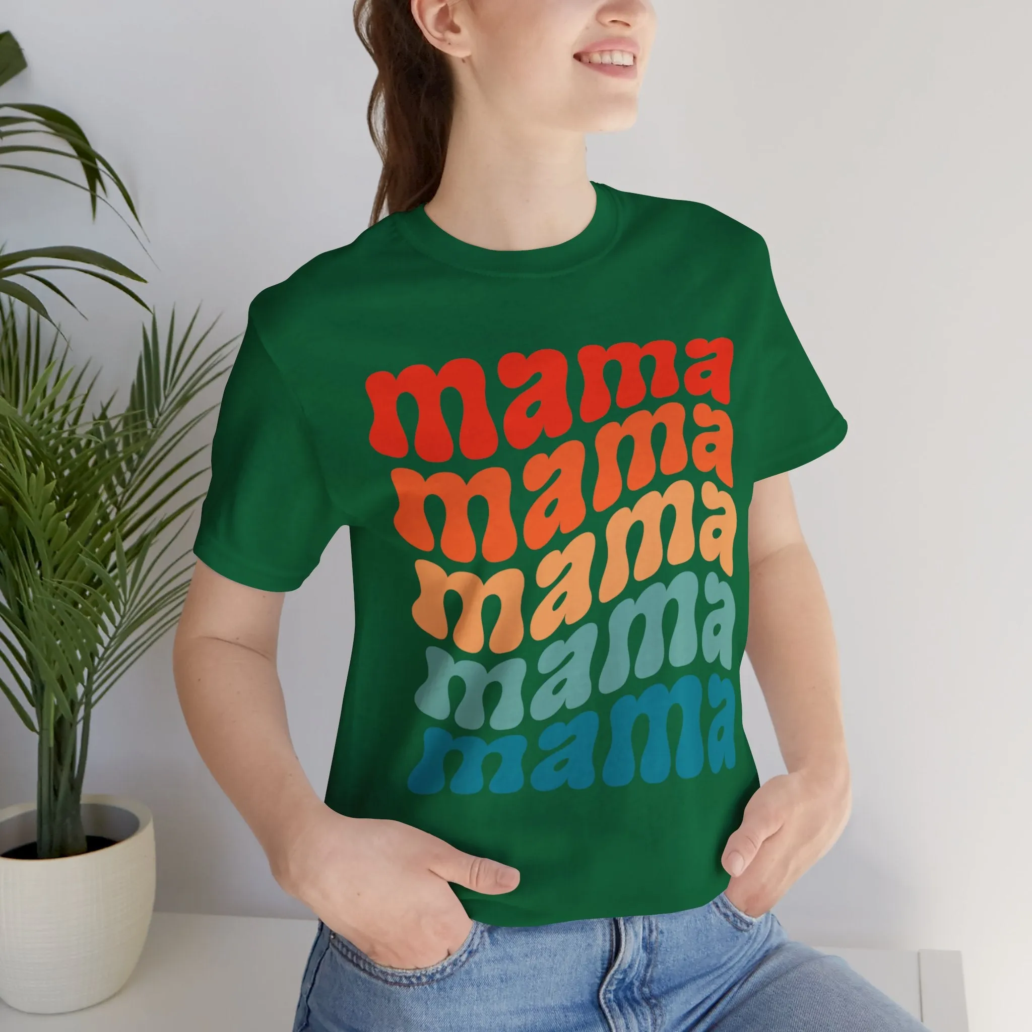MAMA T Shirt Groovy Moms T-shirts for Mom gifts for Mothers Day gift for Her Cute Momma Shirts Mommy T Shirts Mom is the best