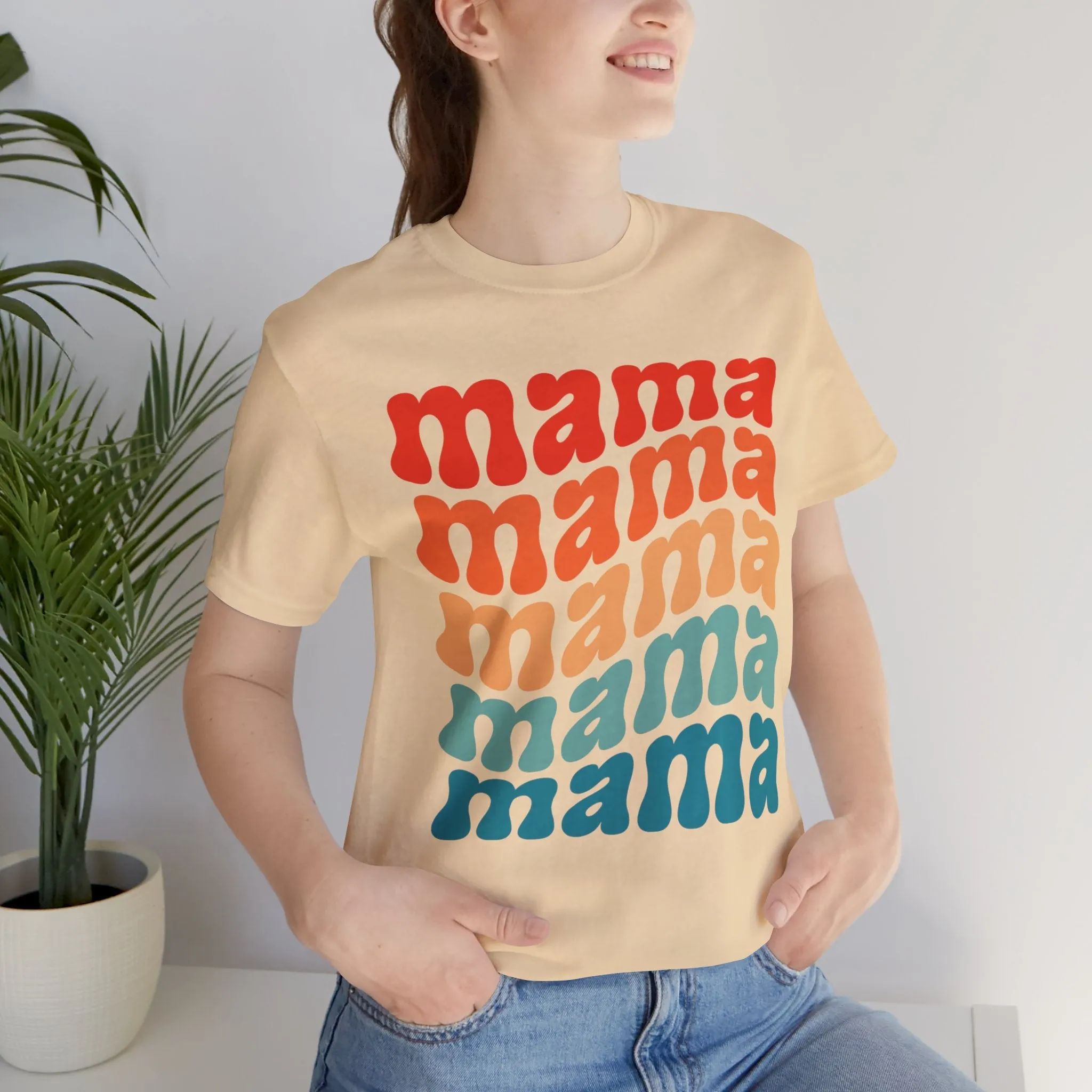 MAMA T Shirt Groovy Moms T-shirts for Mom gifts for Mothers Day gift for Her Cute Momma Shirts Mommy T Shirts Mom is the best