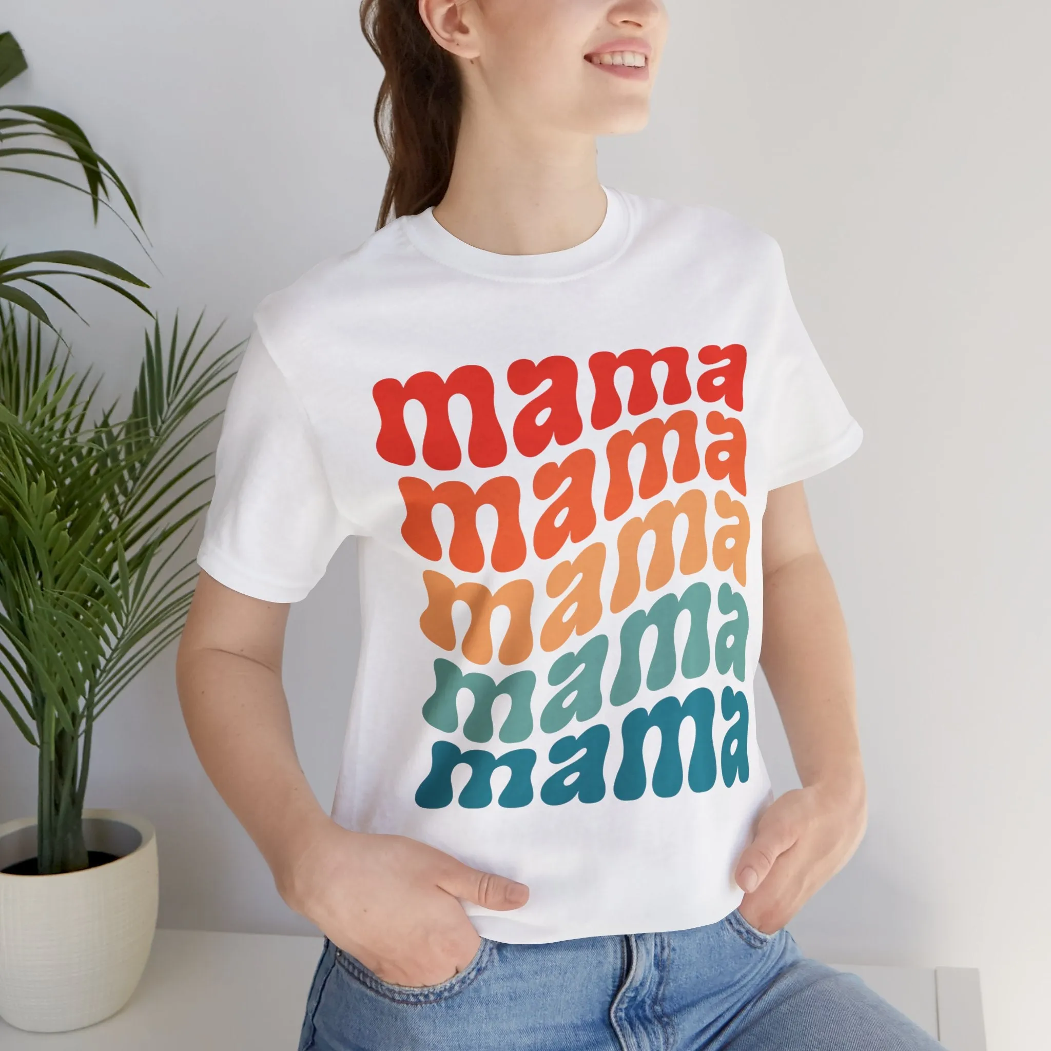 MAMA T Shirt Groovy Moms T-shirts for Mom gifts for Mothers Day gift for Her Cute Momma Shirts Mommy T Shirts Mom is the best
