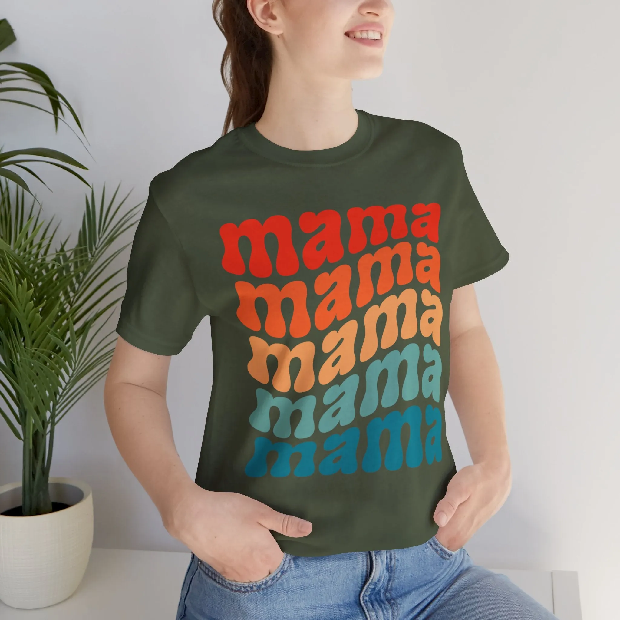 MAMA T Shirt Groovy Moms T-shirts for Mom gifts for Mothers Day gift for Her Cute Momma Shirts Mommy T Shirts Mom is the best