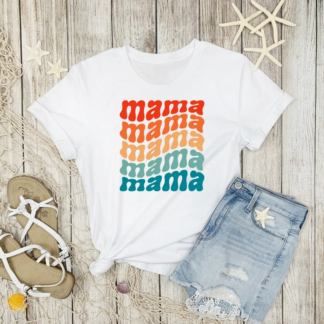 MAMA T Shirt Groovy Moms T-shirts for Mom gifts for Mothers Day gift for Her Cute Momma Shirts Mommy T Shirts Mom is the best