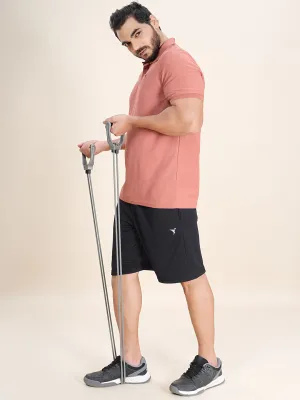 Men Plus Size Solid Slim Fit Active Shorts with TECHNO DRY