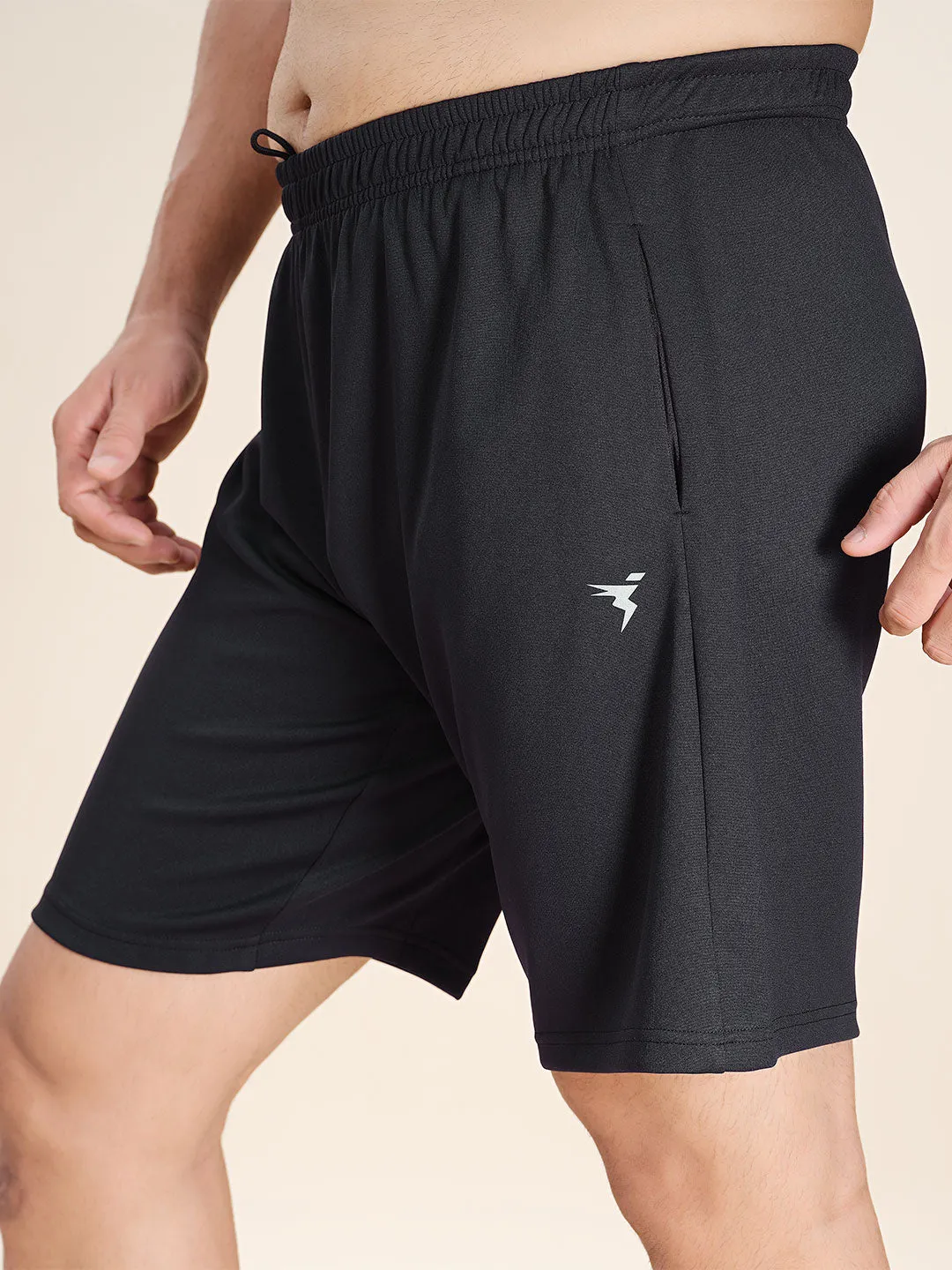 Men Plus Size Solid Slim Fit Active Shorts with TECHNO DRY