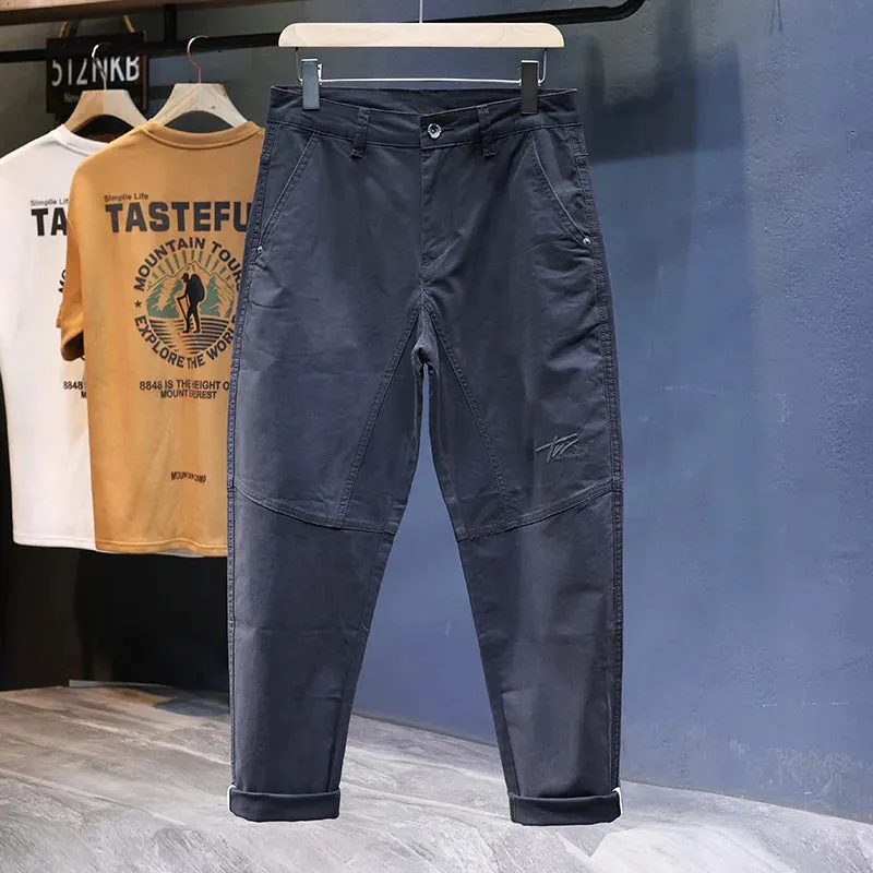 Mens Baggy Pants Harem Navy Blue Loose Fit Stretch Men Casual Pants Patchwork Men's Clothing Trousers Oversized Tapered Man Kpop