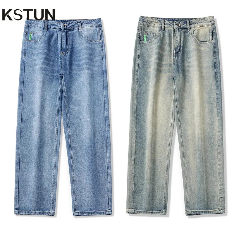 Mens Baggy Pants Wide Leg Jeans For Men Loose Straight Vintage Men's Trousers Clothing Streetwear 2024 New Kpop Casual Cowboy