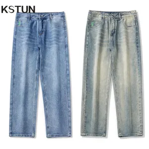 Mens Baggy Pants Wide Leg Jeans For Men Loose Straight Vintage Men's Trousers Clothing Streetwear 2024 New Kpop Casual Cowboy