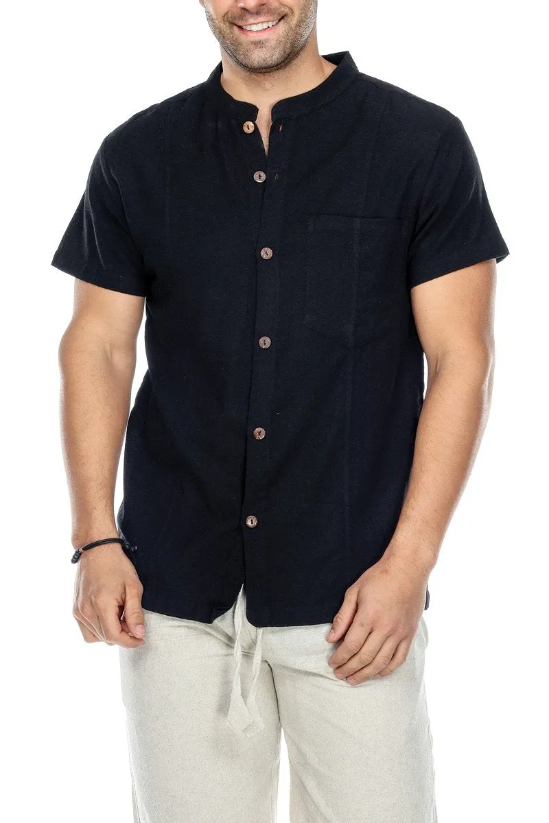 Men's Button Up Shirt Solid Color