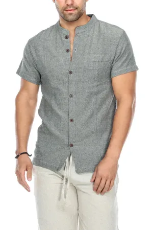 Men's Button Up Shirt Solid Color