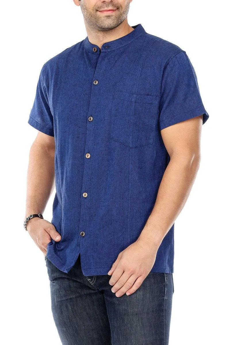Men's Button Up Shirt Solid Color