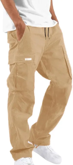 Mens Cargo Pants Relaxed Fit,Man Hiking Pant Training Athletic Sport Sweatpants,Lightweight Pants Men