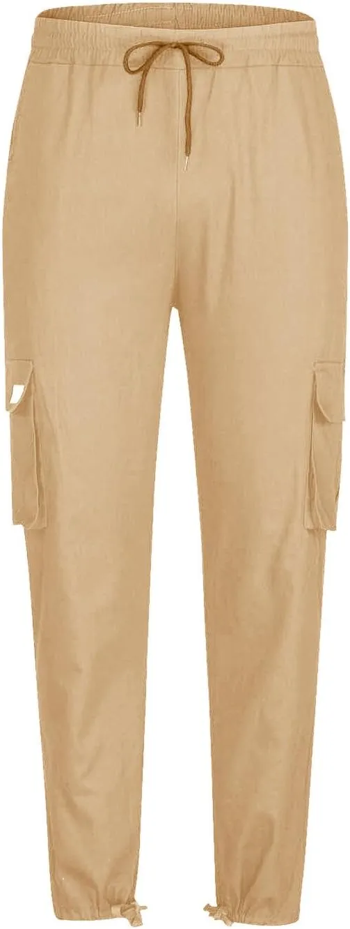 Mens Cargo Pants Relaxed Fit,Man Hiking Pant Training Athletic Sport Sweatpants,Lightweight Pants Men