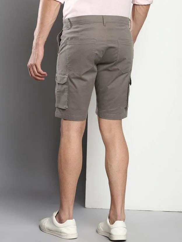Men's Grey Slim Fit Cargo Shorts