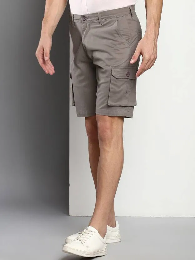 Men's Grey Slim Fit Cargo Shorts