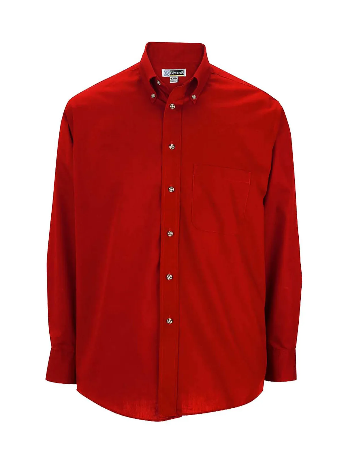 Men's One-Pocket Poplin-Long Sleeve - 1280 - Red