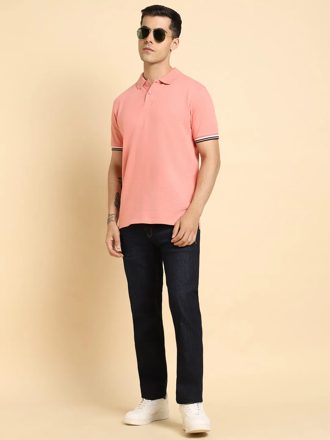 Men's Regular Collar Regular Fit Solid Light Blue Formal Shirts