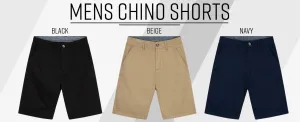 Mens Shorts with Pockets,  Cotton Chino Shorts for Men