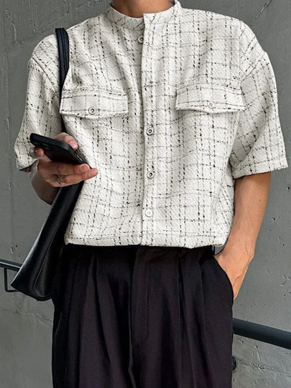 Mens Tweed Check Short Sleeve Shirt SKUK77022