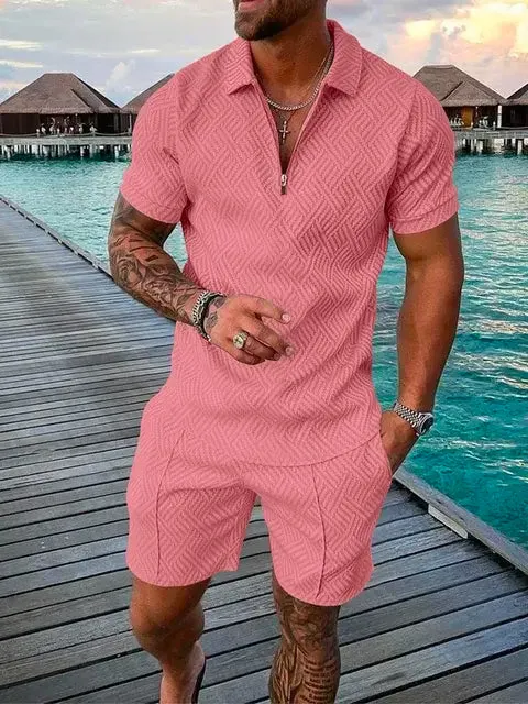 Men's Two-Piece Summer Shirt & Short Set