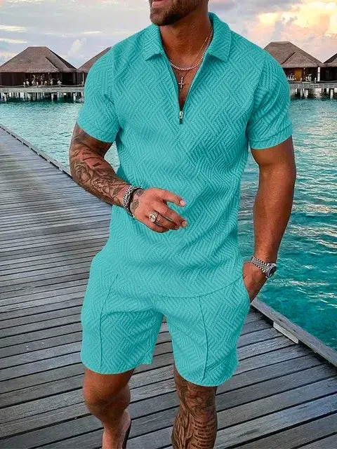 Men's Two-Piece Summer Shirt & Short Set