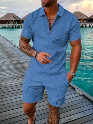 Men's Two-Piece Summer Shirt & Short Set