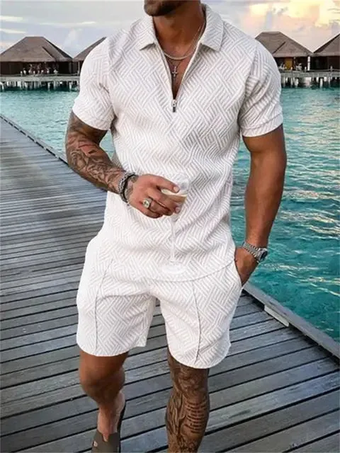 Men's Two-Piece Summer Shirt & Short Set