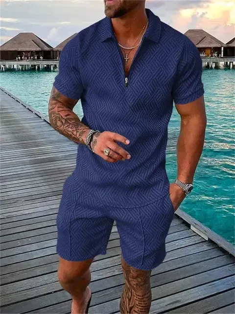 Men's Two-Piece Summer Shirt & Short Set