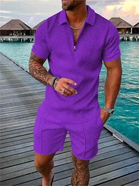 Men's Two-Piece Summer Shirt & Short Set